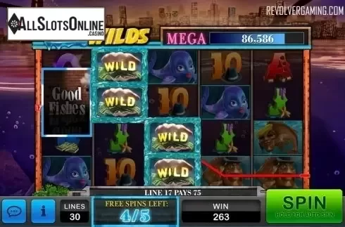 Sticky wilds screen. GoodFishes from Revolver Gaming