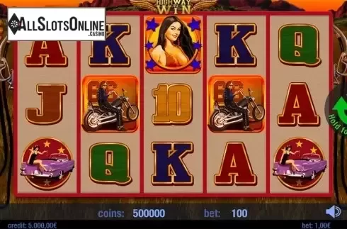 Reels screen. Highway to Win from Swintt