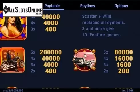 Paytable . Highway to Win from Swintt