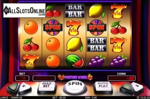 Reel screen. Hot Fortune Wheel 80 from 7mojos