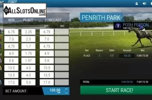 Game Screen 2. Instant Virtual Horses from 1X2gaming