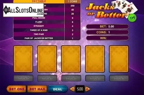 Reels screen. Jacks Or Better (GVG) from GVG