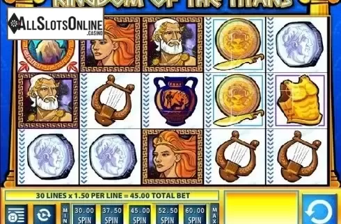 Reel screen. Kingdom of the Titans from WMS