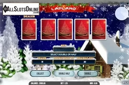 Risk (Double up) game screen. Lapland from Fugaso