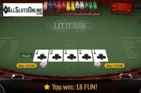 Win Screen. Let it Ride (BGaming) from BGAMING