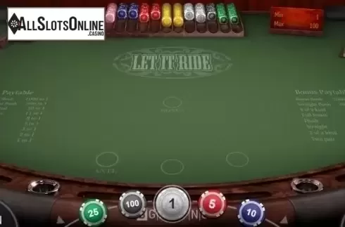 Game Screen 1. Let it Ride (BGaming) from BGAMING
