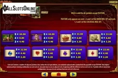 Paytable 2. Li'l Red Riches from WMS