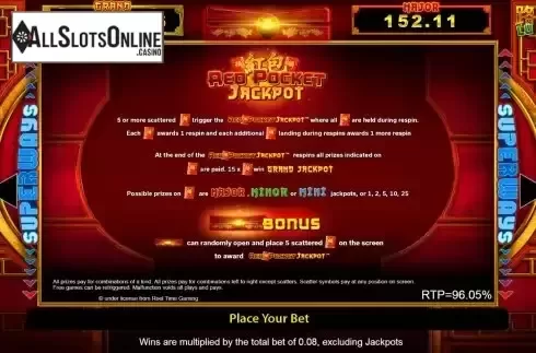 Jackpot screen