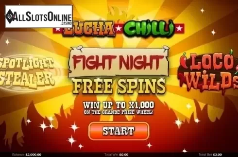 Start Screen. Lucha Chilli from Endemol Games