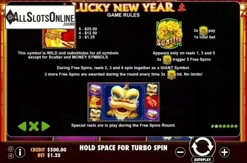 Paytable 2. Lucky New Year from Pragmatic Play