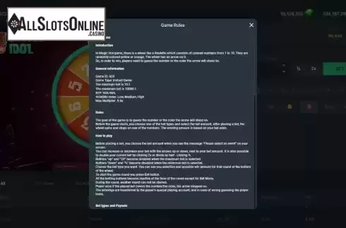 Rules screen