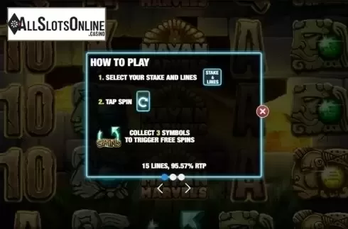 Paytable 1. Mayan Marvels from Nektan