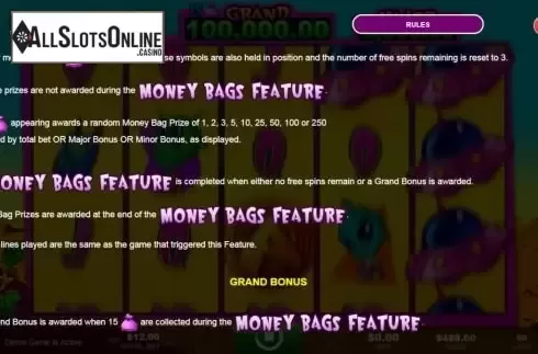 Grand Bonus screen