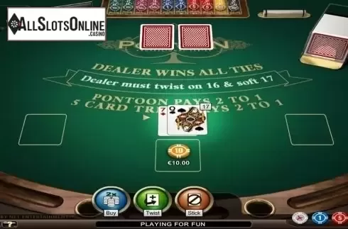 Game Screen. Pontoon Professional Series from NetEnt