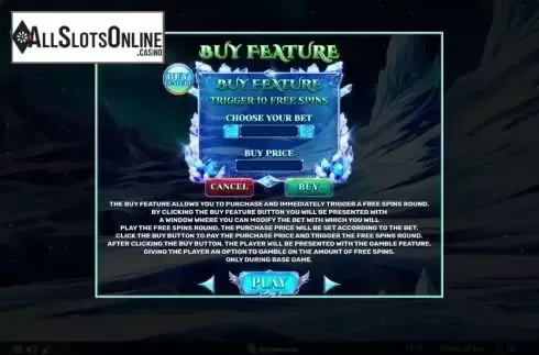 Buy Feature screen