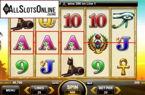 Win Screen 1. Queen of Aten from Spin Games