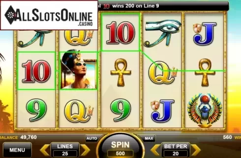 Win Screen 2. Queen of Aten from Spin Games