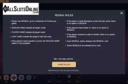 Game Rules screen