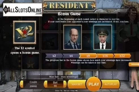 Paytable 3. Resident (X Play) from X Play