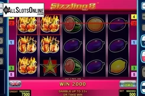 Game workflow 3. Sizzling 8 Deluxe from Novomatic