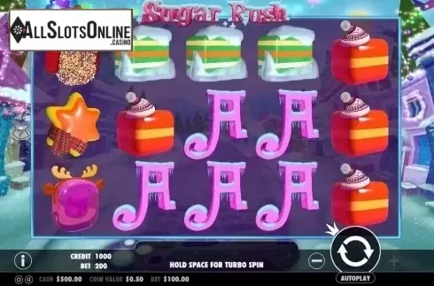Game Workflow screen. Sugar Rush Winter from Pragmatic Play