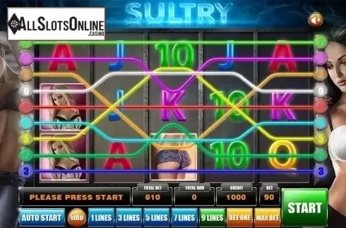 Reels screen. Sultry from GameX