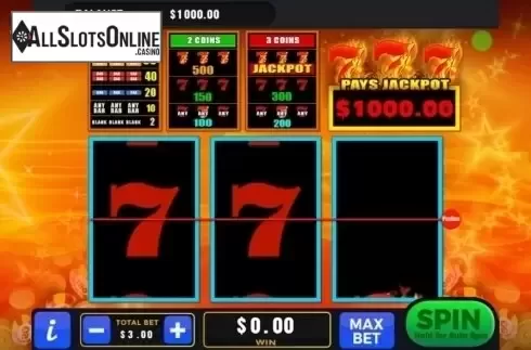 Game Screen. Super Sevens (GMW) from GMW
