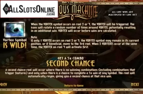 Paytable 2. The Curious Machine from Betsoft