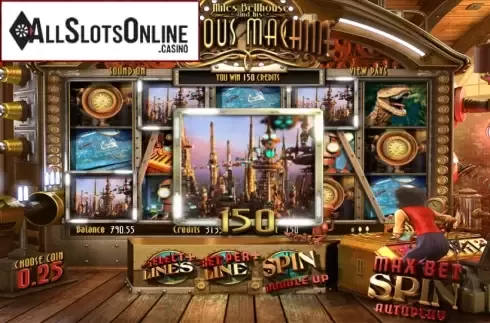 Win. The Curious Machine from Betsoft