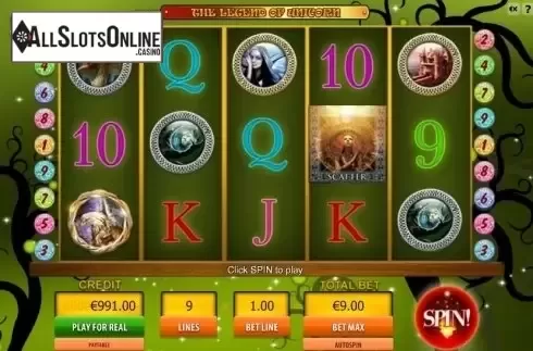 Reel screen. The Legend of Unicorn from Viaden Gaming