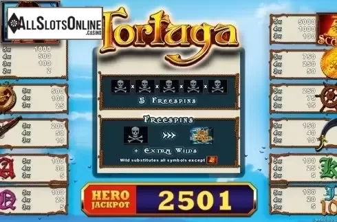 Paytable 1. Tortuga HD from Merkur