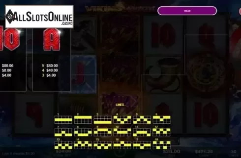 Paytable 3. Viking Reign from Ainsworth