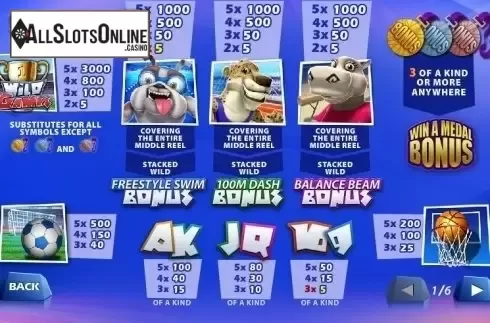 Paytable 1. Wild Games from Playtech