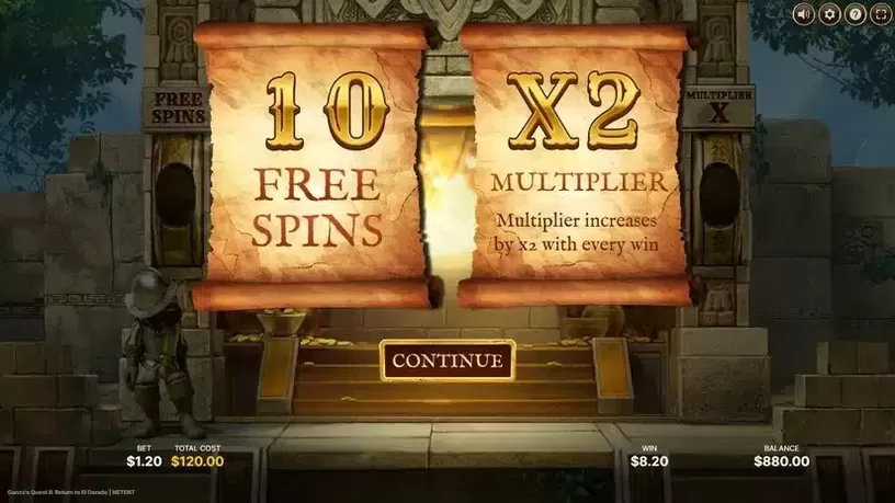 Gonzo’s Quest 2 slot screenshot 4