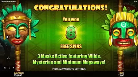 Masks of Fortune Megaways slot screenshot 3
