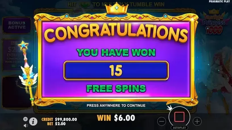 Starlight Princess 1000 slot screenshot 3