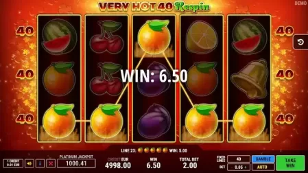 Very Hot 40 Respin slot screenshot 2