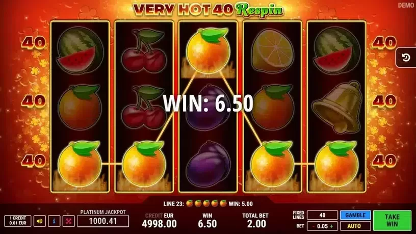Very Hot 40 Respin slot screenshot 2