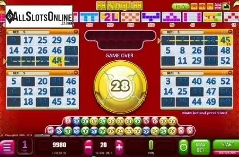 Game Screen. 88 Bingo 88 from Belatra Games