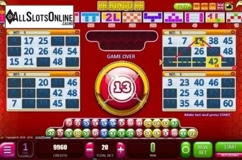 Game Screen. 88 Bingo 88 from Belatra Games