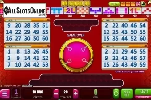Game Screen. 88 Bingo 88 from Belatra Games