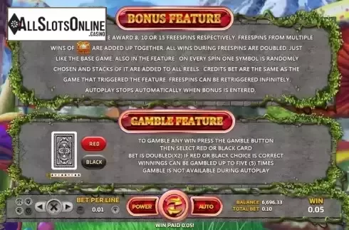 Features screen