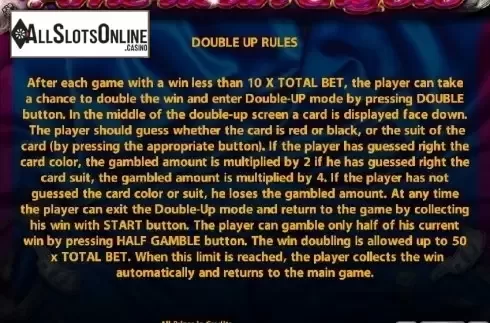 Paytable 4. American Gigolo from Casino Technology