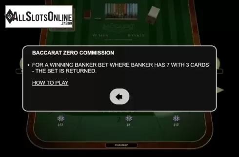Info. Baccarat Zero Commission from Habanero