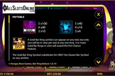 Symbols. Bar King Deluxe from HungryBear