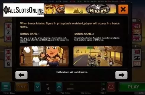 Bonus Games 1. Bikers Bingo from MGA
