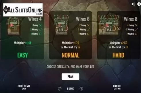 Start Screen. Bomb Squad from Evoplay Entertainment