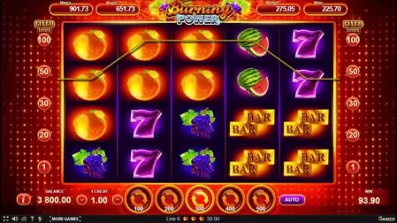 Burning Power slot screenshot 2