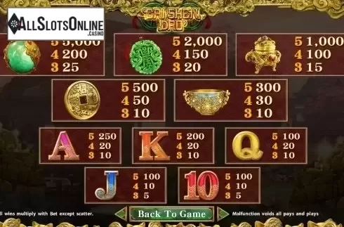 Paytable. Cai Shen Dao (SimplePlay) from SimplePlay