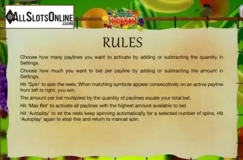Paytable 2. Cherry Bomb from Booming Games